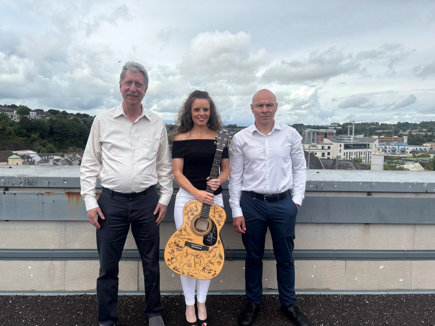 Mags McCarthy with Dr Bruce Levine and Dr Vitaliy Mykytiv